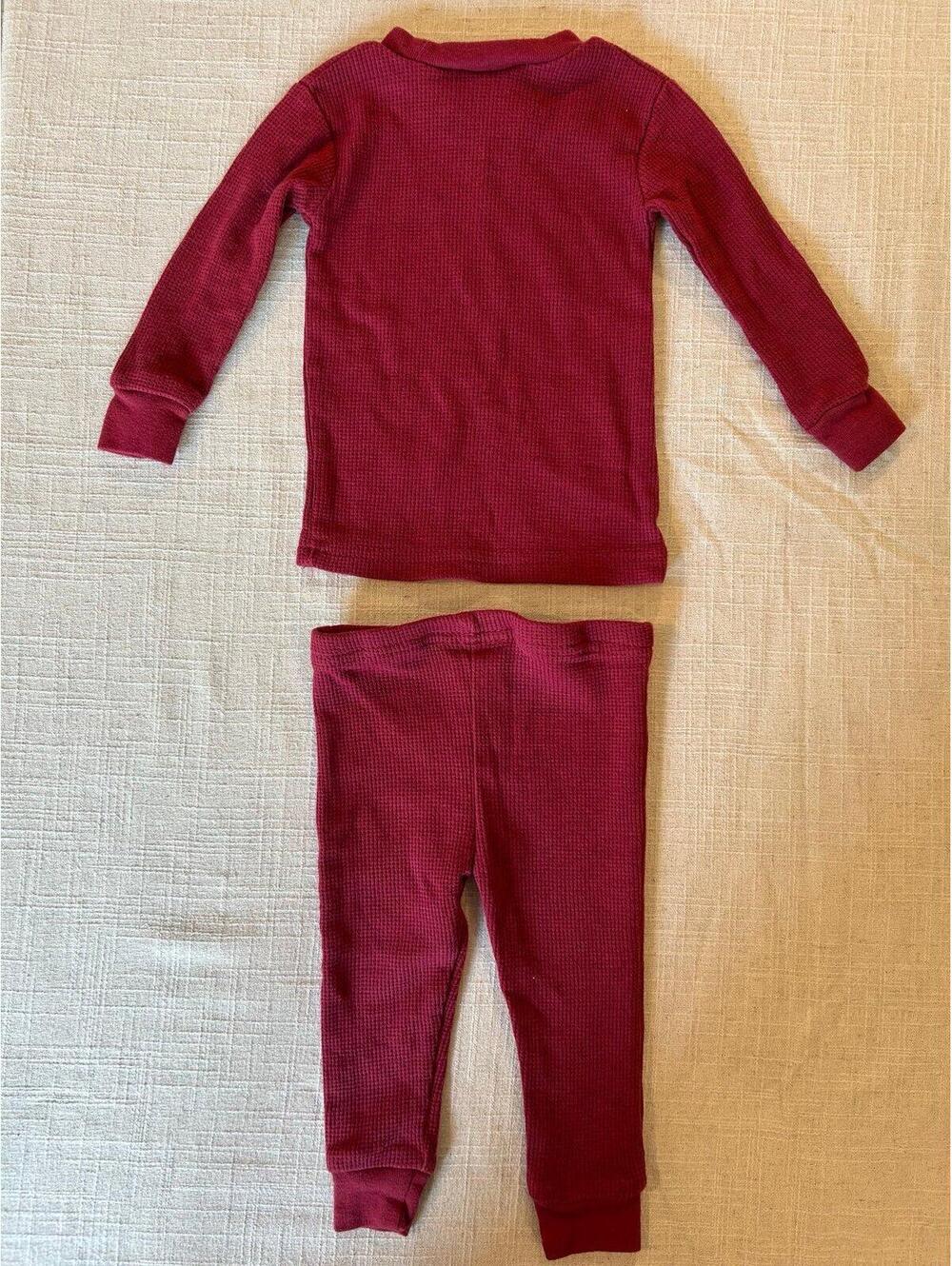 Red Thermal Waffle Knit Pajama Set 12M by Mon Petit